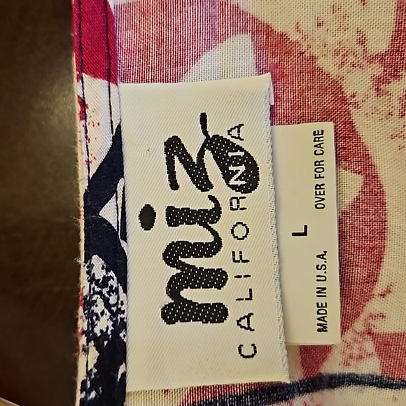 MIZ CALIFORNIA VINTAGE BLOUSE TOP SHIRT L LARGE SHOULDER PADS SHORT SLEEVE RETRO - Picture 10 of 11